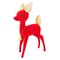 Cody Foster 12.0 Inch Kitschy Flocked Deer Red Christmas Figurine , Christmas Decor Gold Ear Tail Reindeer